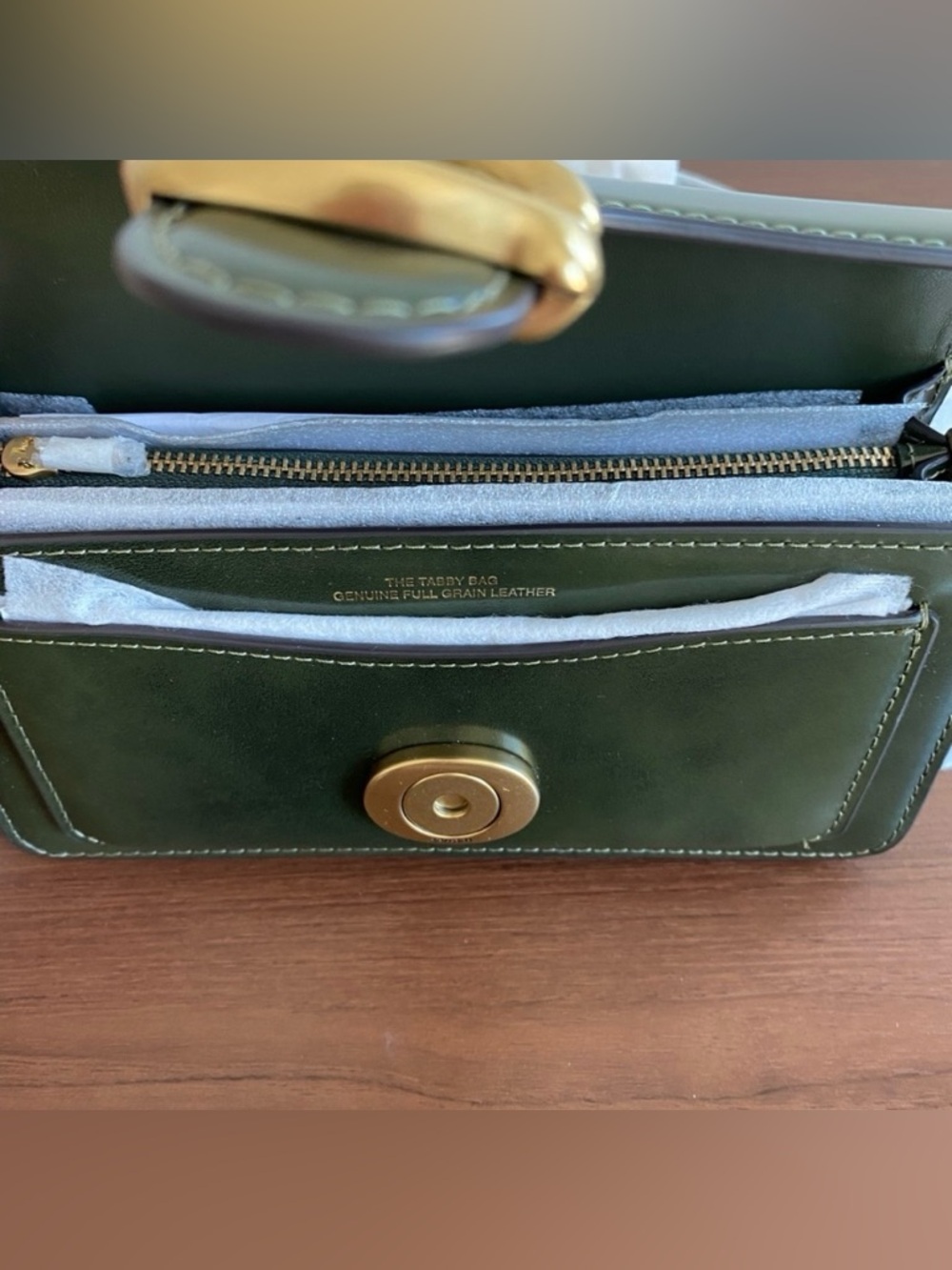 Coach Tabby 20 in Dark Olive Spazzolato Leather CW632 - Picture 2 of 7